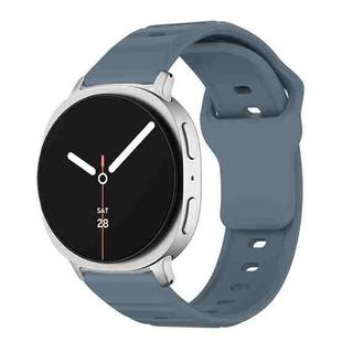 For Samsung Galaxy Watch8 / Watch8 Classic Wave Texture Stud Buckle Silicone Watch Band(Navy Blue)