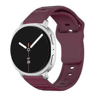 For Samsung Galaxy Watch8 / Watch8 Classic Wave Texture Stud Buckle Silicone Watch Band(Wine Red)