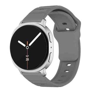 For Samsung Galaxy Watch8 / Watch8 Classic Wave Texture Stud Buckle Silicone Watch Band(Gray)