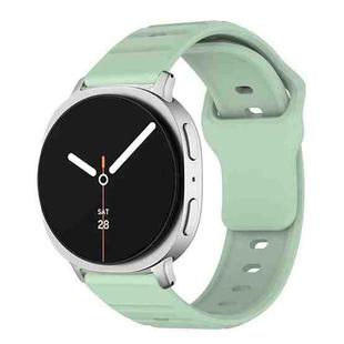 For Samsung Galaxy Watch8 / Watch8 Classic Wave Texture Stud Buckle Silicone Watch Band(Teal Blue)