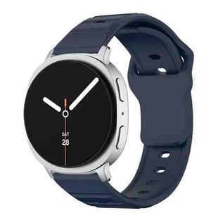 For Samsung Galaxy Watch8 / Watch8 Classic Wave Texture Stud Buckle Silicone Watch Band(Blue)