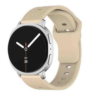 For Samsung Galaxy Watch8 / Watch8 Classic Round Dots Stud Buckle Silicone Watch Band(Beige)
