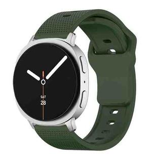 For Samsung Galaxy Watch8 / Watch8 Classic Round Dots Stud Buckle Silicone Watch Band(Army Green)