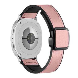 For Samsung Galaxy Watch8 / Watch8 Classic Square Magnetic Buckle Leather Skin Silicone Watch Band(Pink)