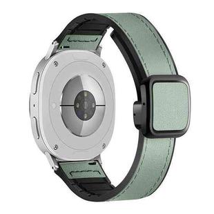 For Samsung Galaxy Watch8 / Watch8 Classic Square Magnetic Buckle Leather Skin Silicone Watch Band(Azure)