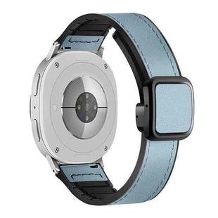 For Samsung Galaxy Watch8 / Watch8 Classic Square Magnetic Buckle Leather Skin Silicone Watch Band(Starlight Blue)