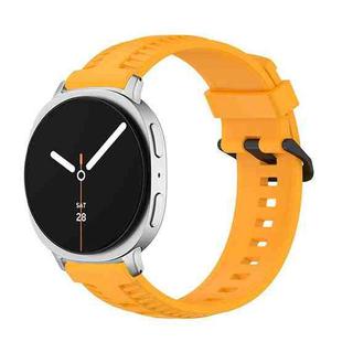 For Samsung Galaxy Watch8 / Watch8 Classic Tire Texture Silicone Watch Band(Amber Yellow)