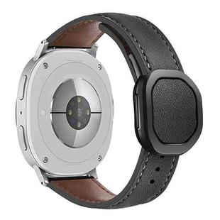 For Samsung Galaxy Watch8 / Watch8 Classic Magnetic Fold Genuine Buckle Leather Watch Band(Black)