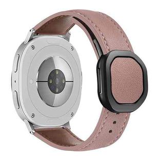For Samsung Galaxy Watch8 / Watch8 Classic Magnetic Fold Genuine Buckle Leather Watch Band(Bean Paste)