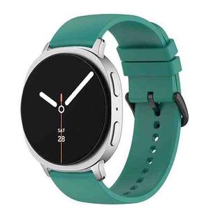 For Samsung Galaxy Watch8 / Watch8 Classic Round Tail Silicone Watch Band(Pine Green)