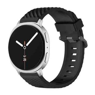 For Samsung Galaxy Watch8 / Watch8 Classic Black Buckle Spruce Silicone Watch Band(Black)