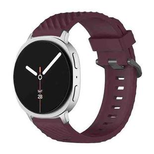 For Samsung Galaxy Watch8 / Watch8 Classic Black Buckle Spruce Silicone Watch Band(Wine Red)