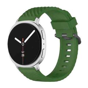 For Samsung Galaxy Watch8 / Watch8 Classic Black Buckle Spruce Silicone Watch Band(Army Green)