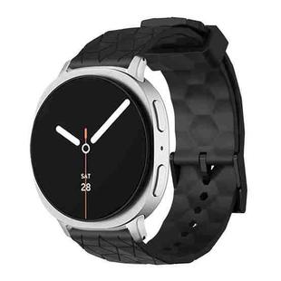 For Samsung Galaxy Watch8 / Watch8 Classic Football Texture Solid Color Silicone Watch Band(Black)