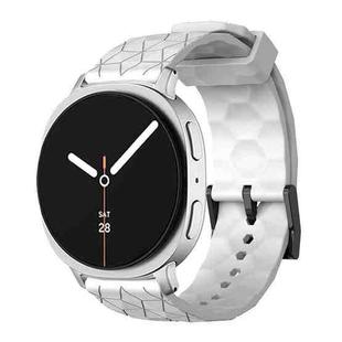 For Samsung Galaxy Watch8 / Watch8 Classic Football Texture Solid Color Silicone Watch Band(White)