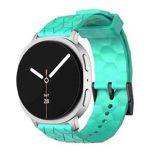 For Samsung Galaxy Watch8 / Watch8 Classic Football Texture Solid Color Silicone Watch Band(Teal)