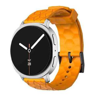 For Samsung Galaxy Watch8 / Watch8 Classic Football Texture Solid Color Silicone Watch Band(Amber Yellow)