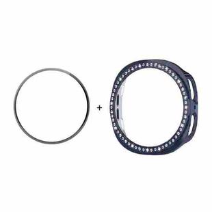 For Samsung Galaxy Watch8 40mm ENKAY Hat-Prince Diamond PC Watch Cover with Full Coverage PMMA Soft Film(Dark Blue)