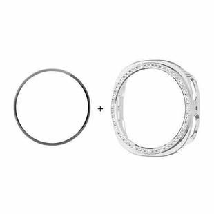 For Samsung Galaxy Watch8 40mm ENKAY Hat-Prince Diamond PC Watch Cover with Full Coverage PMMA Soft Film(Silver)