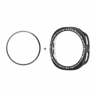 For Samsung Galaxy Watch8 44mm ENKAY Hat-Prince Diamond PC Watch Cover with Full Coverage PMMA Soft Film(Black)
