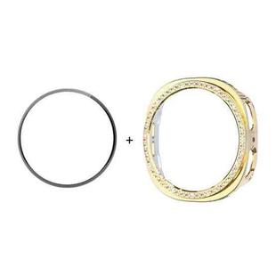 For Samsung Galaxy Watch8 44mm ENKAY Hat-Prince Diamond PC Watch Cover with Full Coverage PMMA Soft Film(Gold)