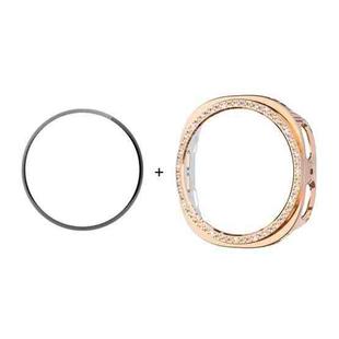 For Samsung Galaxy Watch8 44mm ENKAY Hat-Prince Diamond PC Watch Cover with Full Coverage PMMA Soft Film(Rose Gold)