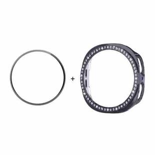 For Samsung Galaxy Watch8 44mm ENKAY Hat-Prince Diamond PC Watch Cover with Full Coverage PMMA Soft Film(Gunmetal Gray)