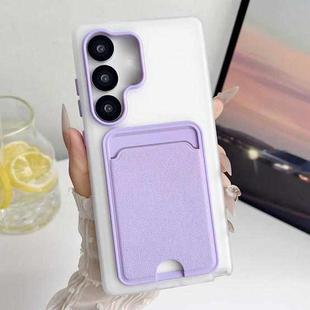 For Samsung Galaxy S24+ 5G Leather Texture Card Bag Shockproof Phone Case(Purple)