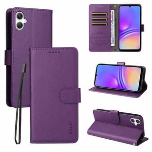 For Samsung Galaxy A07 4G ENKAY RFID Blocking Wallet Kickstand Litchi Texture Leather Phone Case(Purple)