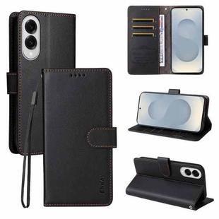 For Samsung Galaxy S25 Edge 5G ENKAY RFID Blocking Wallet Kickstand Litchi Texture Leather Phone Case(Black)