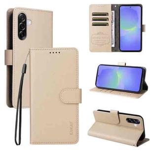 For Samsung Galaxy A56 5G ENKAY RFID Blocking Wallet Kickstand Litchi Texture Leather Phone Case(Beige)