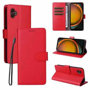 For Samsung Galaxy Xcover7 Pro ENKAY RFID Blocking Wallet Kickstand Litchi Texture Leather Phone Case(Red)