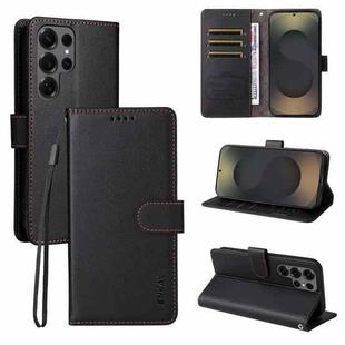 For Samsung Galaxy S24 Ultra 5G ENKAY RFID Blocking Wallet Kickstand Litchi Texture Leather Phone Case(Black)