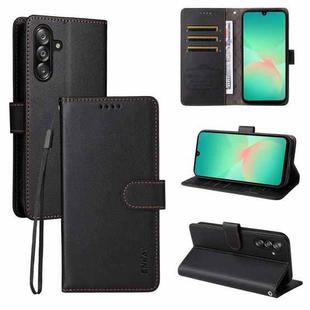 For Samsung Galaxy A17 5G /  A26 5G / A16 ENKAY RFID Blocking Wallet Kickstand Litchi Texture Leather Phone Case(Black)
