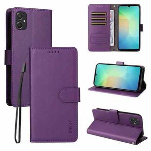 For Samsung Galaxy A06 4G / 5G ENKAY RFID Blocking Wallet Kickstand Litchi Texture Leather Phone Case(Purple)