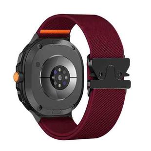 For Samsung Galaxy Watch8 / Watch8 Classic Parachute Buckle Stretch Nylon Watch Band(Wine Red)