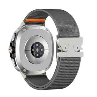 For Samsung Galaxy Watch8 / Watch8 Classic Parachute Buckle Stretch Nylon Watch Band(Dark Gray)