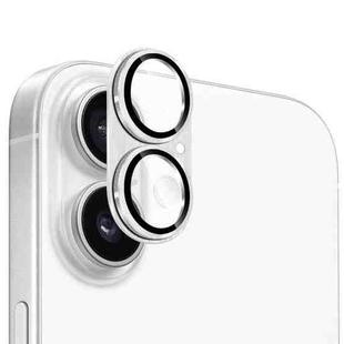 For iPhone 17 ENKAY Anti-reflection Camera Lens Brushed Aluminium Alloy Tempered Glass Film(Silver)