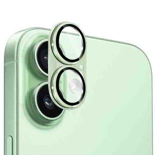 For iPhone 17 ENKAY Anti-reflection Camera Lens Brushed Aluminium Alloy Tempered Glass Film(Light Green)