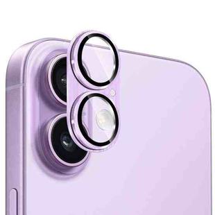 For iPhone 17 ENKAY Anti-reflection Camera Lens Brushed Aluminium Alloy Tempered Glass Film(Light Purple)
