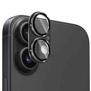 For iPhone 17 ENKAY Anti-reflection Camera Lens Frosted Armor Aluminium Alloy Tempered Glass Film(Black)