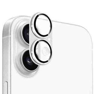 For iPhone 17 ENKAY Anti-reflection Camera Lens Frosted Armor Aluminium Alloy Tempered Glass Film(Silver)