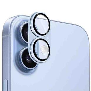 For iPhone 17 ENKAY Anti-reflection Camera Lens Frosted Armor Aluminium Alloy Tempered Glass Film(Light Blue)