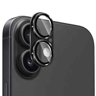 For iPhone 17 ENKAY CD Texture Aluminium Alloy Tempered Glass Lens Cover Film(Black)