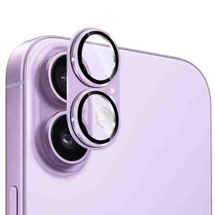 For iPhone 17 ENKAY CD Texture Aluminium Alloy Tempered Glass Lens Cover Film(Light Purple)