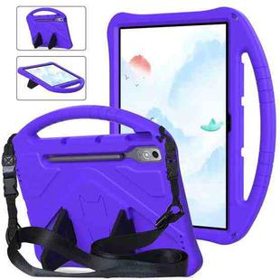 For Lenovo Tab P12 TB-370 2023 EVA Shockproof Tablet Case with Holder & Shoulder Strap(Purple)