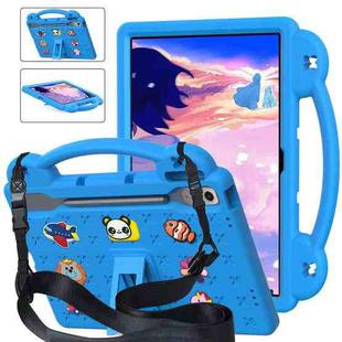 For Lenovo Tab P12 12.7 2023 / 2025 Beibei Bear Handle Kickstand Children EVA Shockproof Tablet Case with Shoulder Strap(Sky Blue)