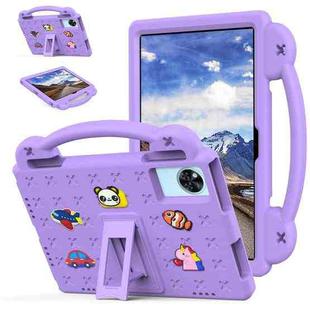 For Lenovo Xiaoxin Pad 11 TB-335FC 2025 Beibei Bear Handle Kickstand Children EVA Shockproof Tablet Case with Shoulder Strap(Light Purple)
