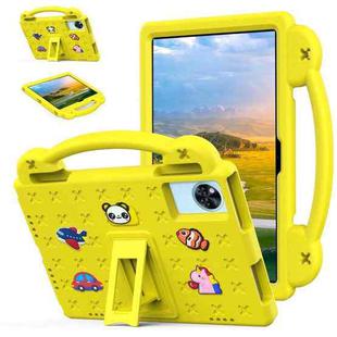 For Lenovo Xiaoxin Pad 11 TB-335FC 2025 Beibei Bear Handle Kickstand Children EVA Shockproof Tablet Case with Shoulder Strap(Yellow)