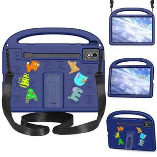 For Lenovo Tab P12 2023 12.7 Cartoon Sparrow EVA Shockproof Tablet Case with Shoulder Strap(Navy Blue)